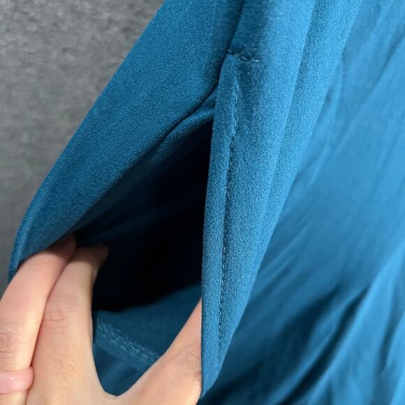 Cuddl Duds Petite Flexuear V-Neck Wide Leg Jumpsuit Viridian Teal Petite Small - Picture 12 of 15